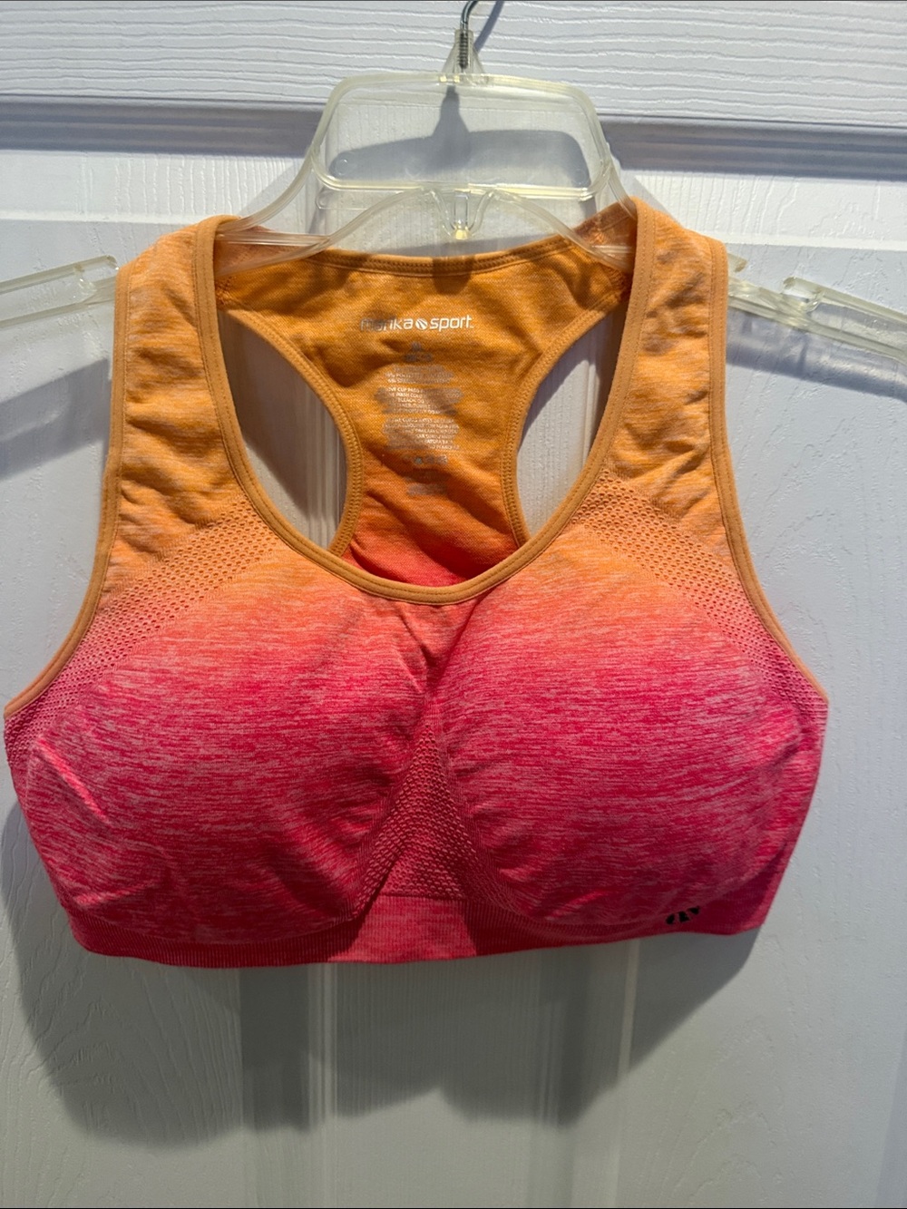 Marika Orange and Pink Ombre Racerback Sports Bra